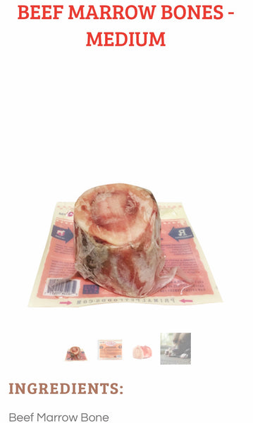 Single Primal Raw Recreational Beef Marrow Bones